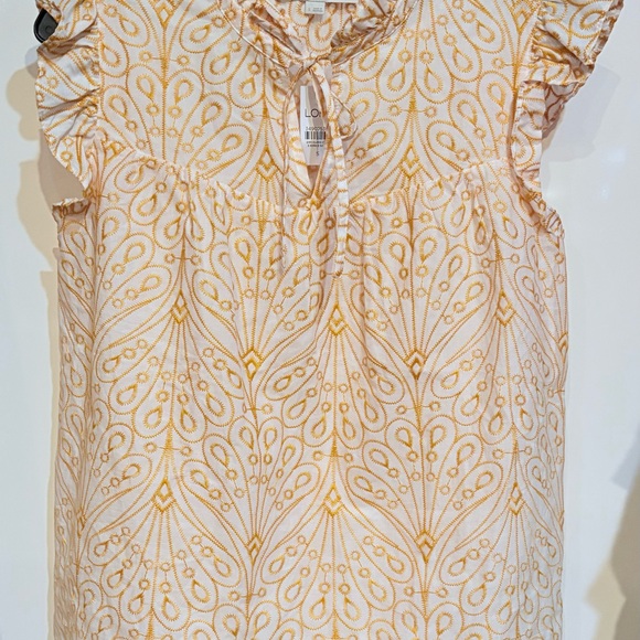 Women's Ruffled Sleeve Top - Yellow Pattern - Picture 2 of 10